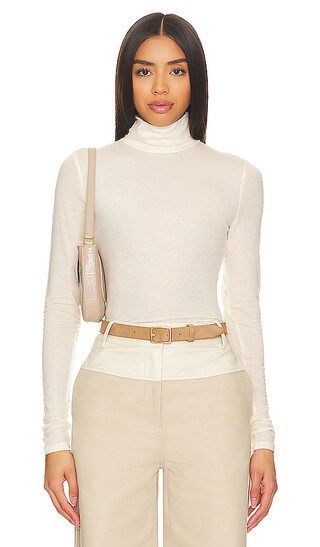 Camila Turtleneck Top in Ivory | Revolve Clothing (Global)
