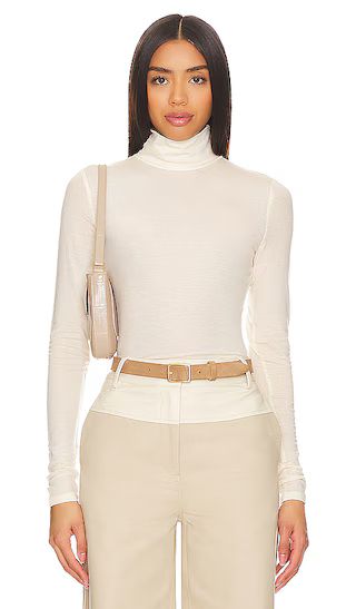 Camila Turtleneck Top in Ivory | Revolve Clothing (Global)