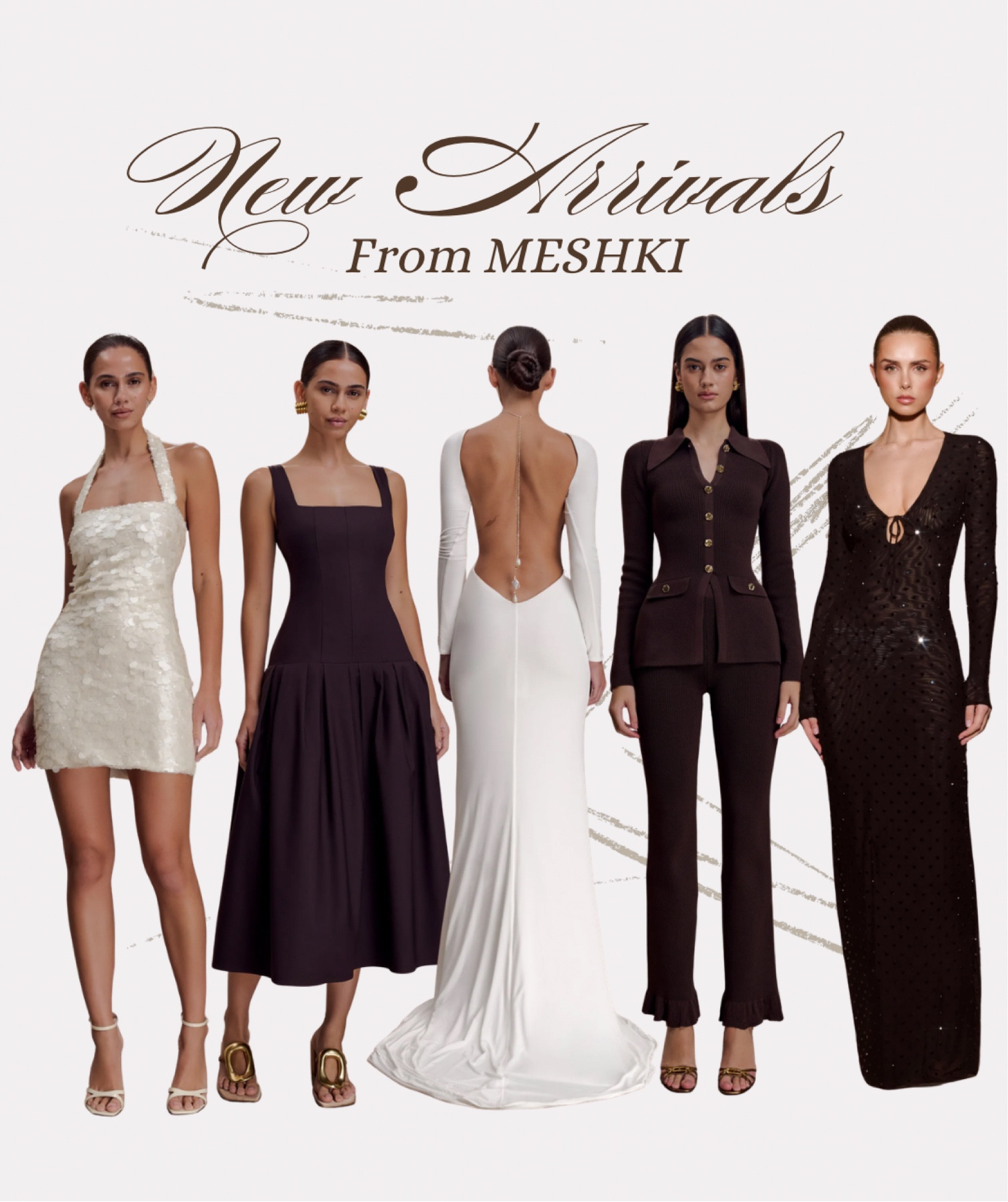 From shimmering sequins to sleek, body-sculpting silhouettes, these new arrivals are designed to turn heads.  #MESHKI #NewArrivals #EveningWear #FormalDresses #StyleInspo #ChicStyle #MonochromeFashion #DateNightOutfits #ModernElegance #FashionEdit

#LTKootd #LTKgrwm #LTKU