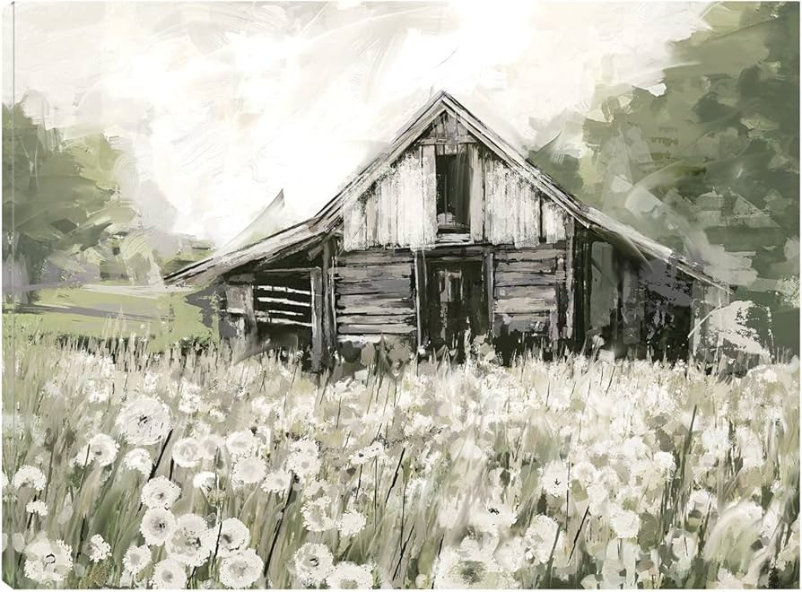 Fine Art Canvas Dandelion Barn Canvas Print by Artist Studio Arts for Living Room, Bedroom, Bathr... | Amazon (US)
