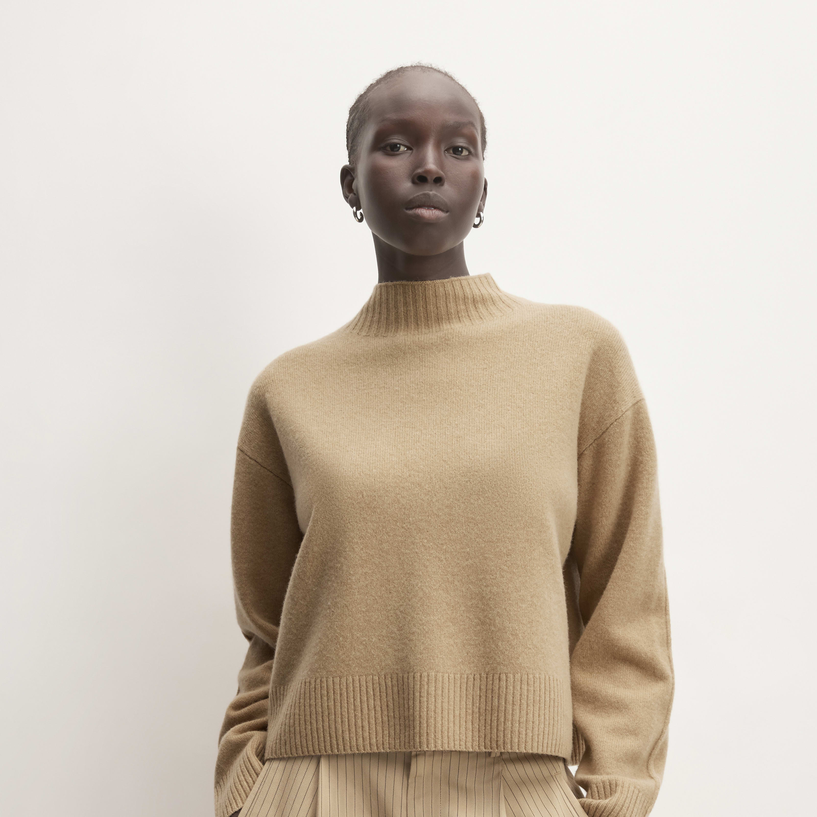 Women's Good Merino Wool Mockneck Sweater by Everlane in Light Camel, Size XS | Everlane
