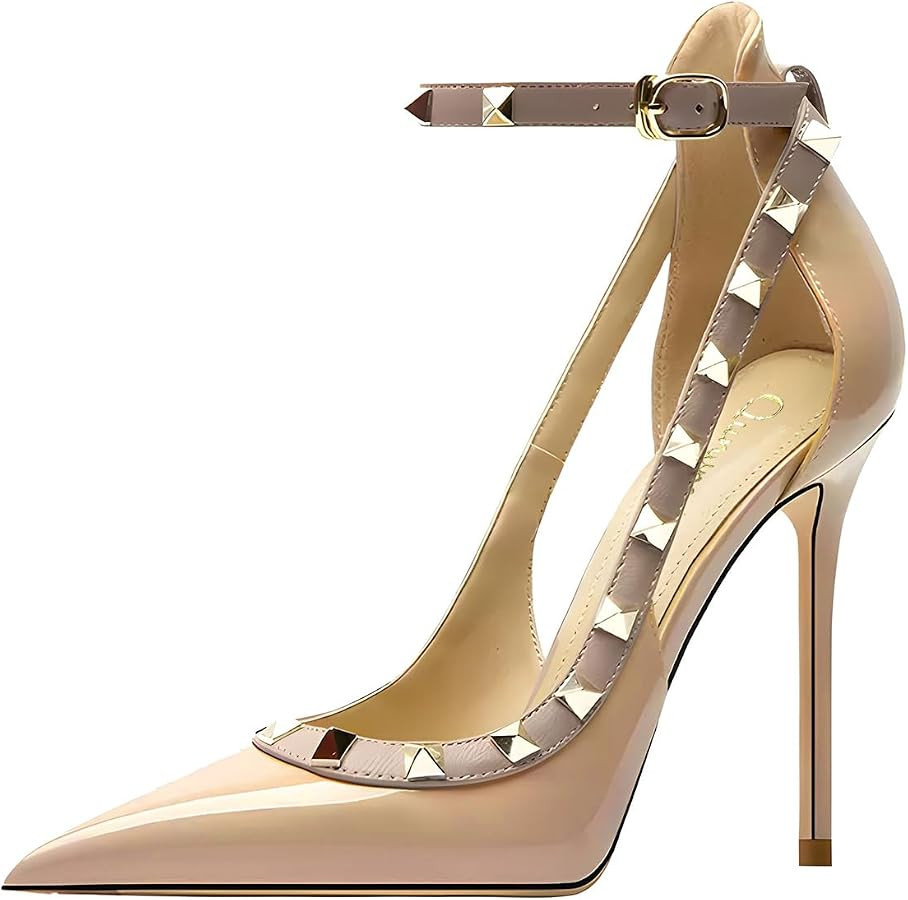 Women's Pointed-Toe Bag-Toe Strappy High-Heeled Shoes Sexy Stiletto Pumps | Amazon (US)