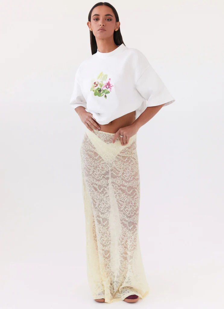 Atoir Lace Maxi Skirt - Yellow | Peppermayo (Global)