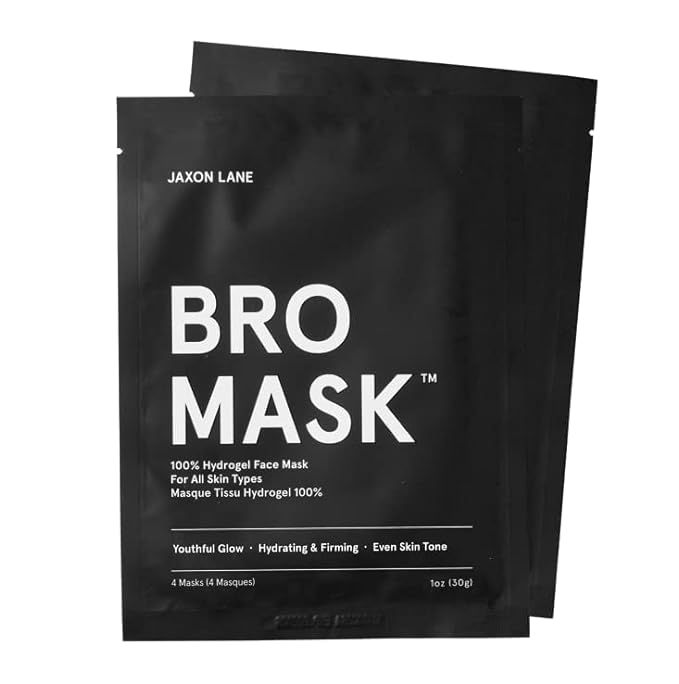 BRO MASK: Korean Face Mask for Men | 2 Pc. Hydrating Anti Aging Sheet Masks Contains Vitamin C, V... | Amazon (US)