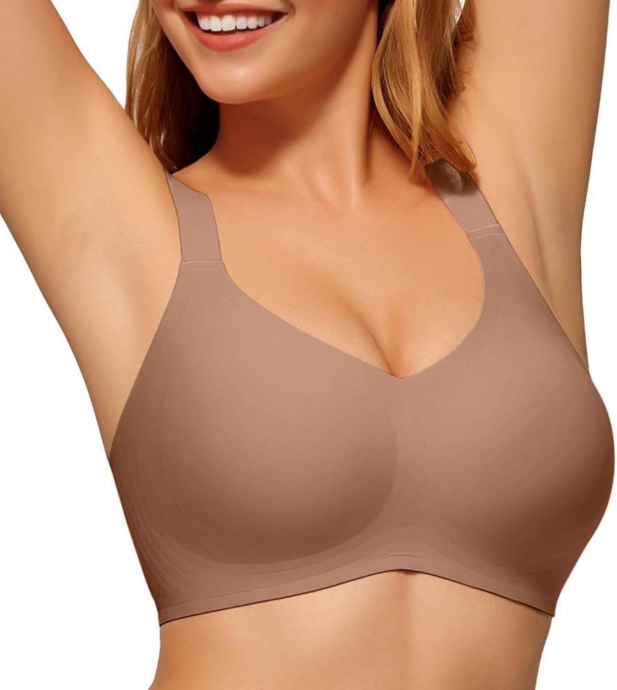 Wireless Bras for Women No Underwire Full Coverage Push Up Bra Support Plus Size Bras for Older W... | Amazon (US)