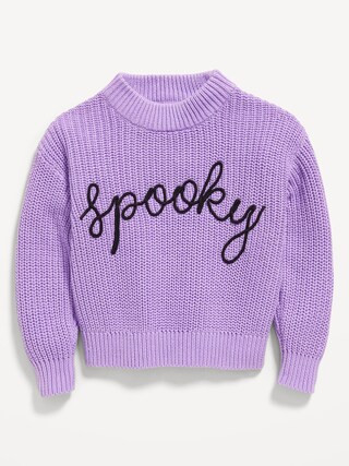 Long-Sleeve Embroidered Sweater for Toddler Girls | Old Navy (CA)