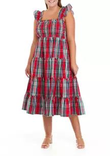 Plus Size Sleeveless Smocked Midi Dress | Belk