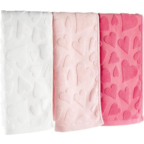 3 Pack Heart Valentine's Day Hand Towels Gradient Red Bathroom Decorative 100% Cotton Soft Absorbent Decorative Soft Hand Towel Set for Kitchen Drying Cleaning Cooking Holiday 13.7'' x 29.5'' | Amazon (US)