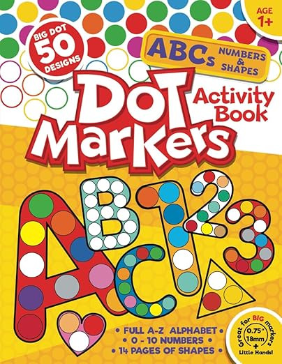 Dot Markers Activity Book ABC: 50 BIG DOT Designs. Alphabet, Numbers 0-10 and Shapes for Kids Age... | Amazon (US)