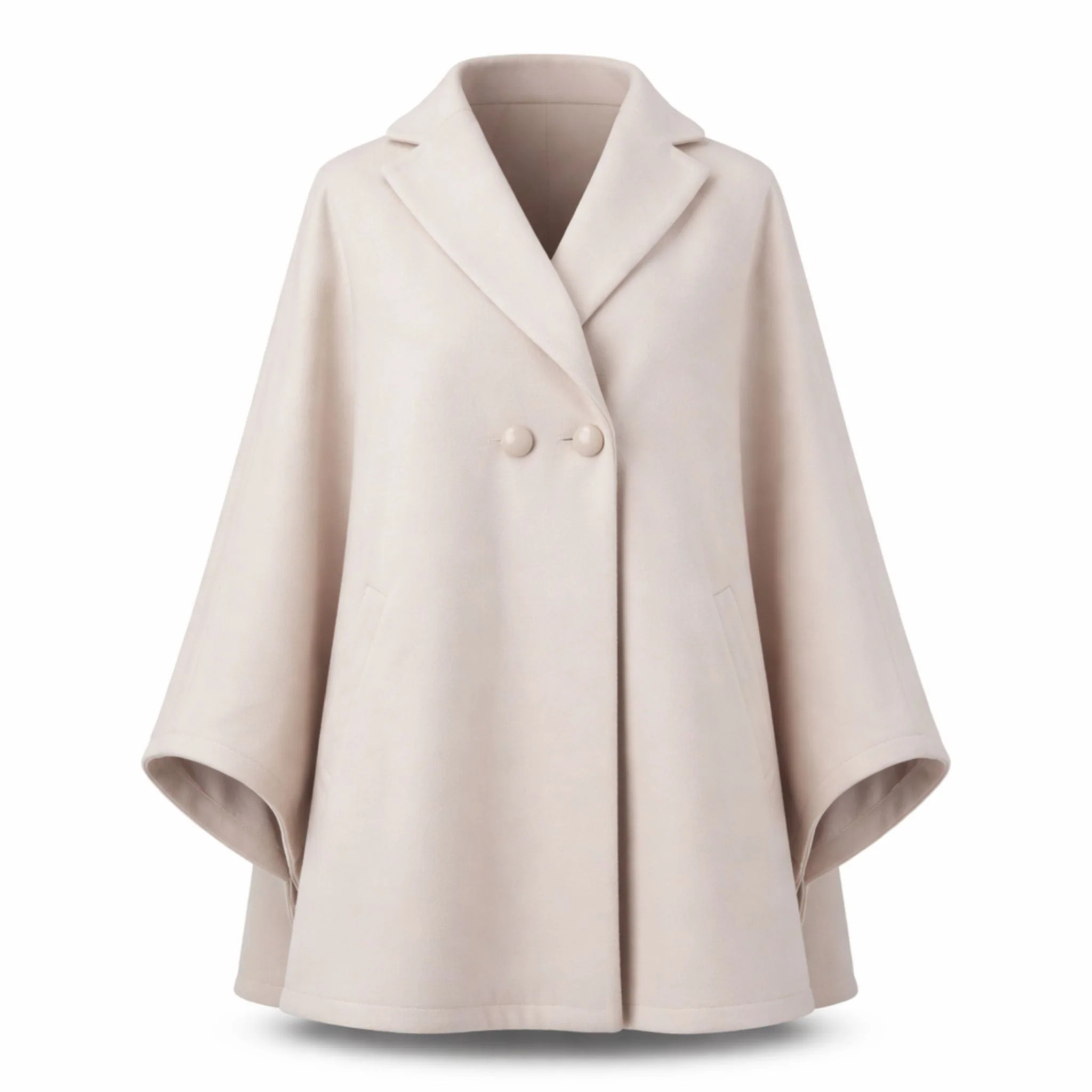 Jasmine Off-White Oversized Cape Coat S | DOORS NYC