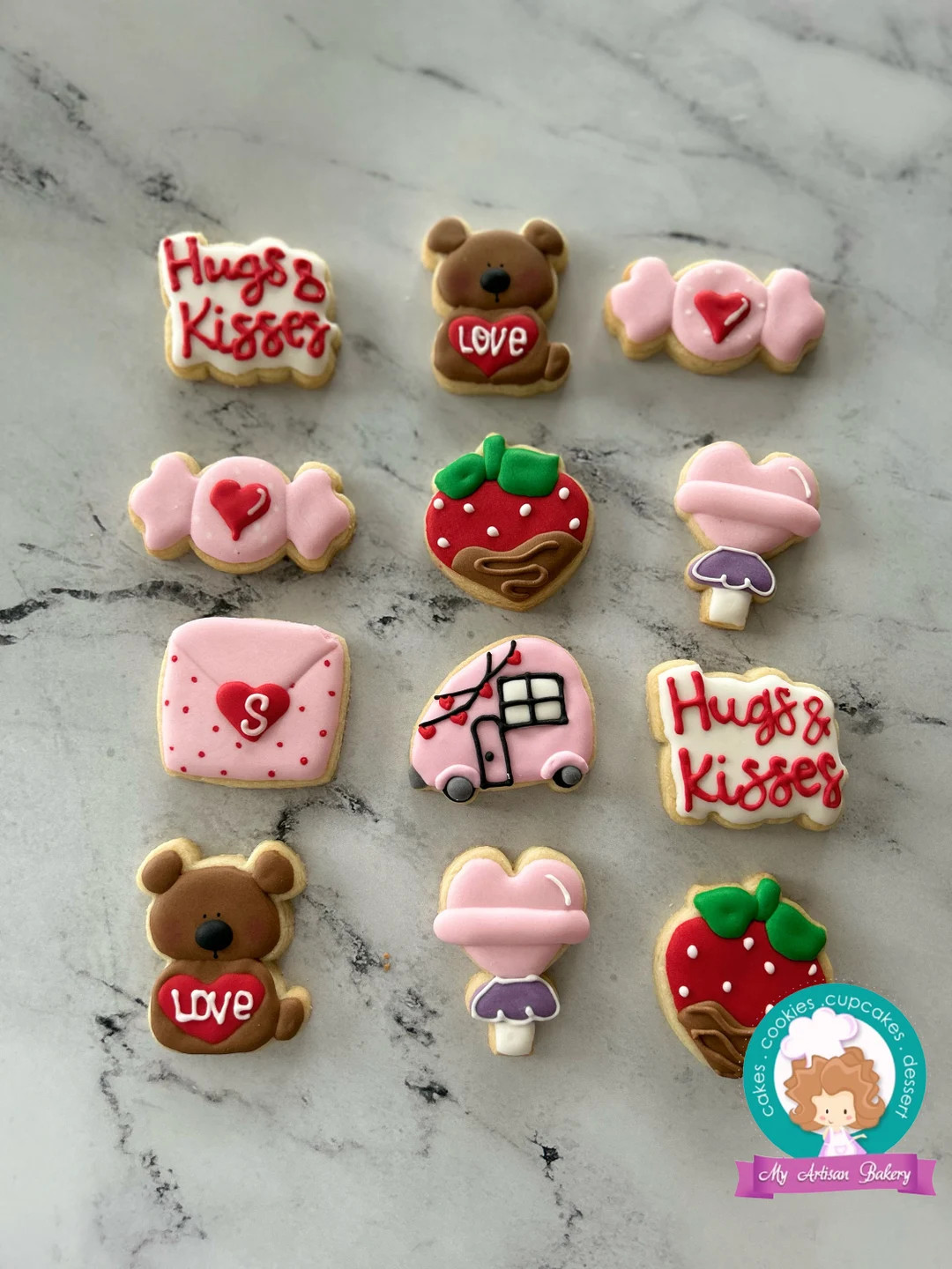 Decorated Valentine Mini Cookies | Heart Shaped Valentine Cookies | Custom Valentine Cookie Gift ... | Etsy (US)