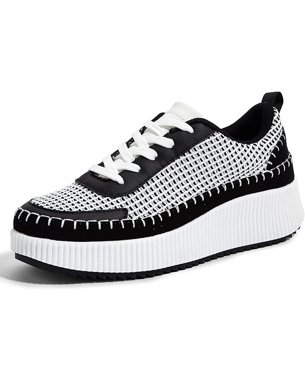 LUCKY STEP Women's Woven Platform Sneakers Tennis | Trainer Cute Retro | Fashion Braided Crochet ... | Amazon (US)