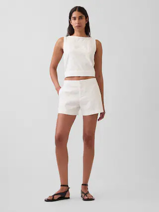 4" Mid Rise Linen-Blend Shorts | Gap (CA)