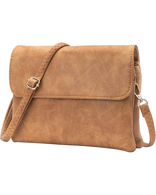 Small Crossbody Bags for Women, Suede Leather Cell Phone Purse with Adjustable Shoulder Strap, Sm... | Amazon (US)