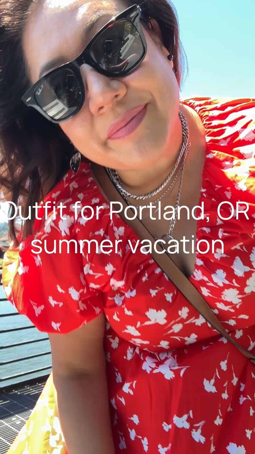 A floaty fun dress from Macy’s with a white floral pattern in white that is fun to twirl and has full-size pockets!

I paired with these silver slide on sandals that are very roomy and comfortable for walking and a cognac Kate Spade Crossbody bag available in taupe, black and blue.

The necklace is a handmade, silver crescent, moon necklace set from
etsy.

The glasses are on Amazon fine and they fit comfortably over regular prescription glasses

#LTKSeasonal #LTKTravel #LTKMidsize