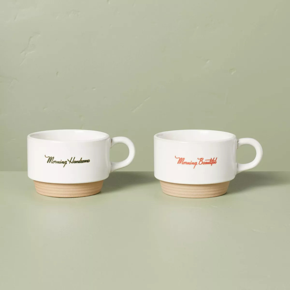 12oz Morning Beautiful & Handsome Stoneware Mugs - Hearth & Hand™ with Magnolia | Target