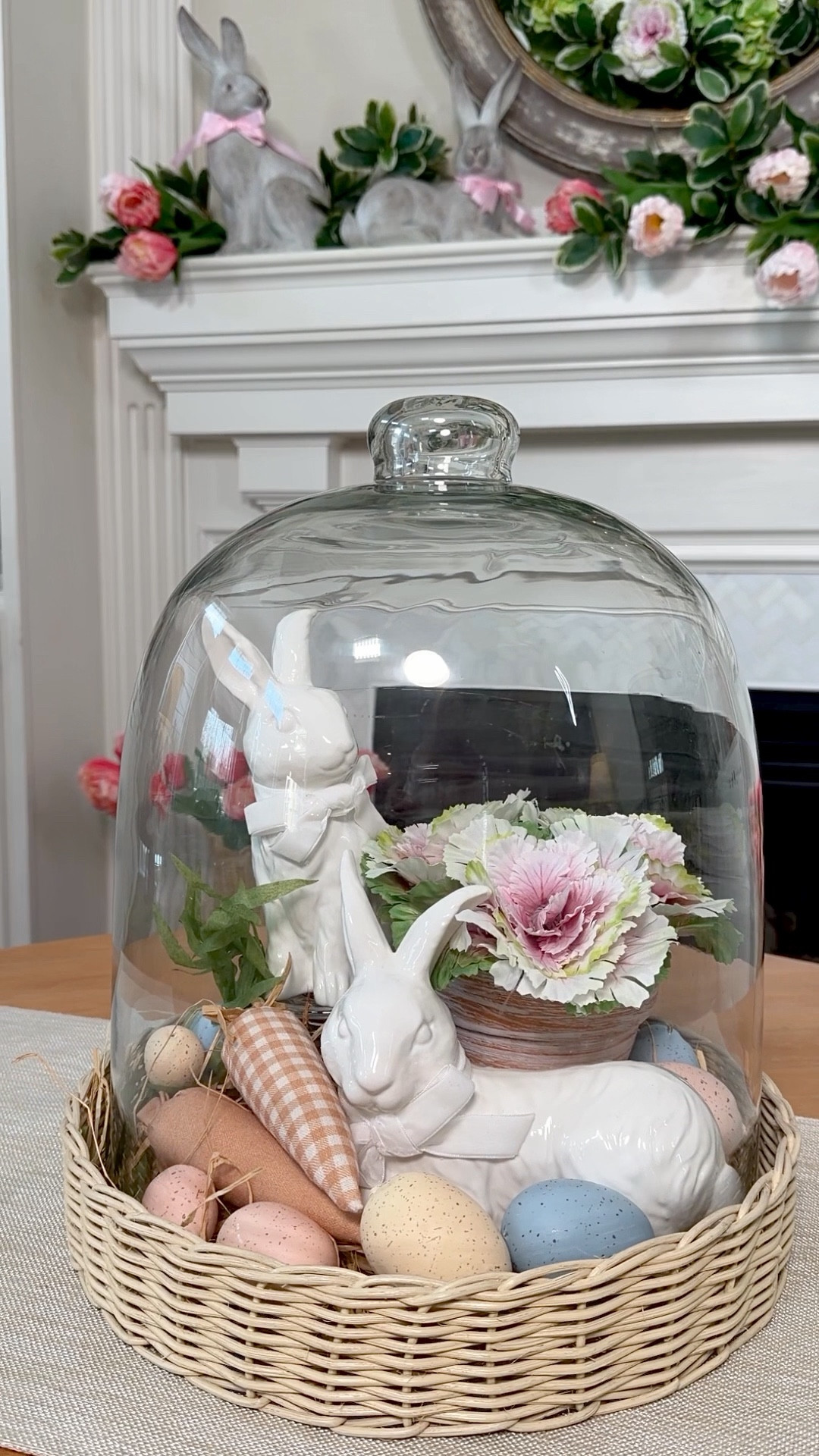 Spring cloche centerpiece- NOTE the white bunnies will be available for purchase at 10pm et 2/26. 

#LTKstyletip #LTKhome 

#LTKSeasonal