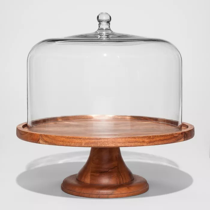 Round Glass & Wood Dessert Stand - Threshold™ | Target