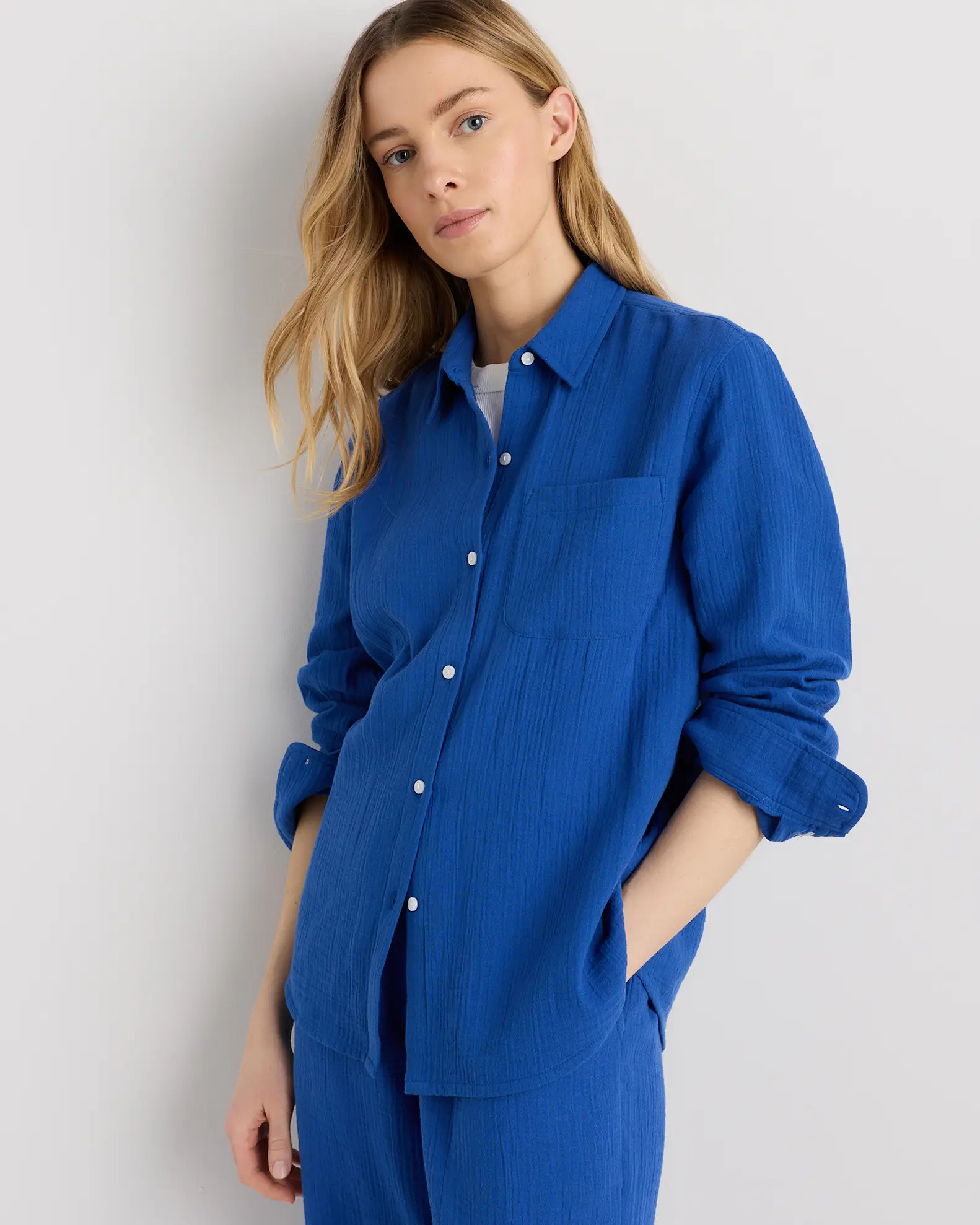 100% Organic Cotton Gauze Long Sleeve Shirt | Quince