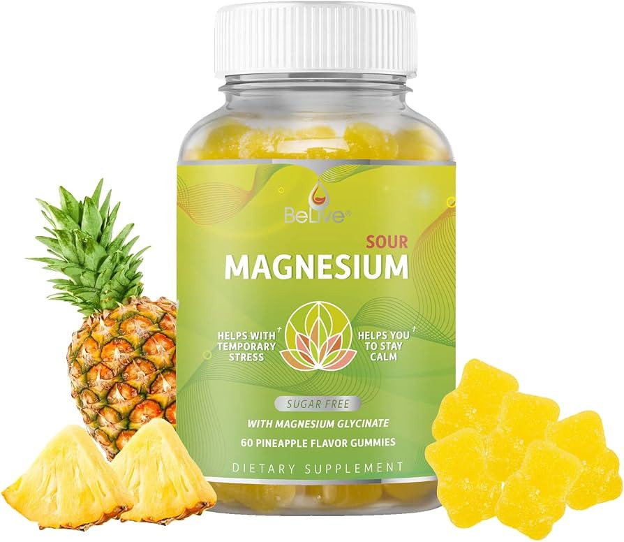 BeLive Magnesium Glycinate Gummies 200 mg - Sugar Free Supplement for Muscle Relaxation, Sleep Su... | Amazon (US)