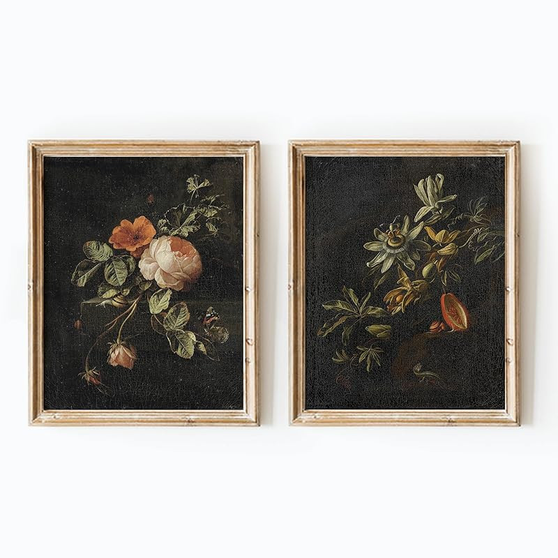 Vintage Flowers Decor, Dark Academia Decor, Grunge Wall Decor, Botanical Wall Decor, Floral Print... | Amazon (US)