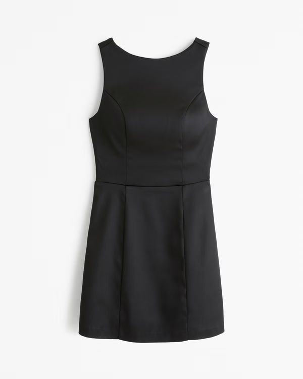 High-Neck Satin Sculpt Mini Dress | Abercrombie & Fitch (US)