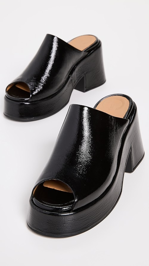 Retro Platform Wedge Naplack Mules | Shopbop
