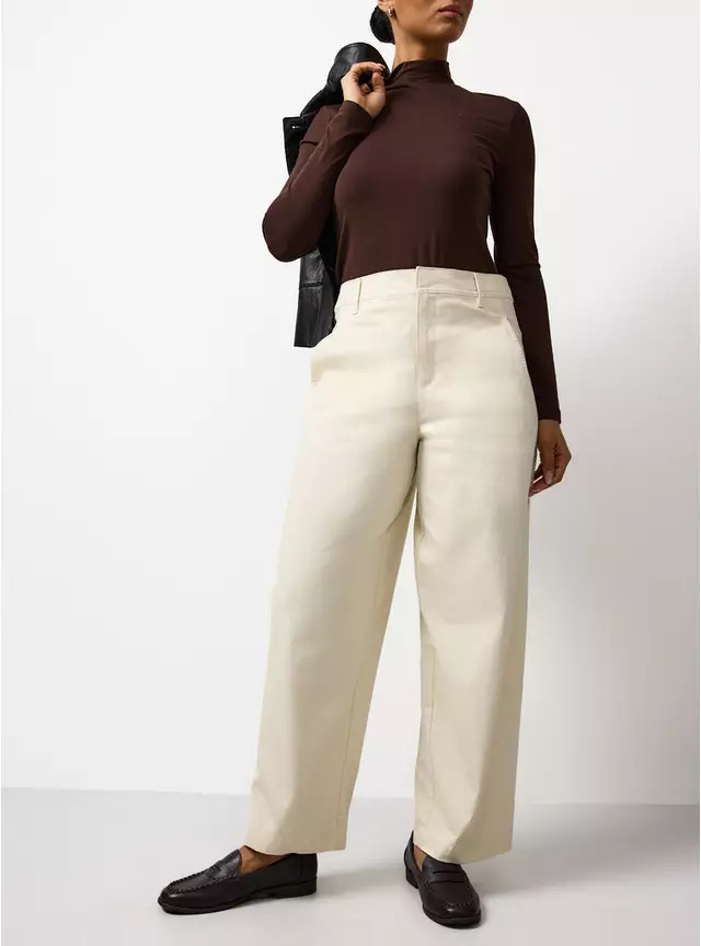 Stone Twisted Seam Barrel Leg Trousers 18 | Tu Clothing