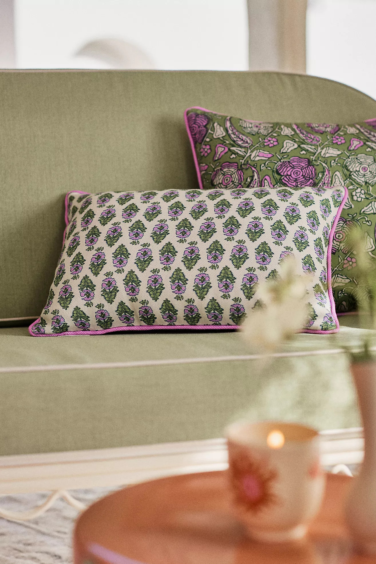 Isadora Mix Print Floral Indoor/Outdoor Pillow | Anthropologie (US)