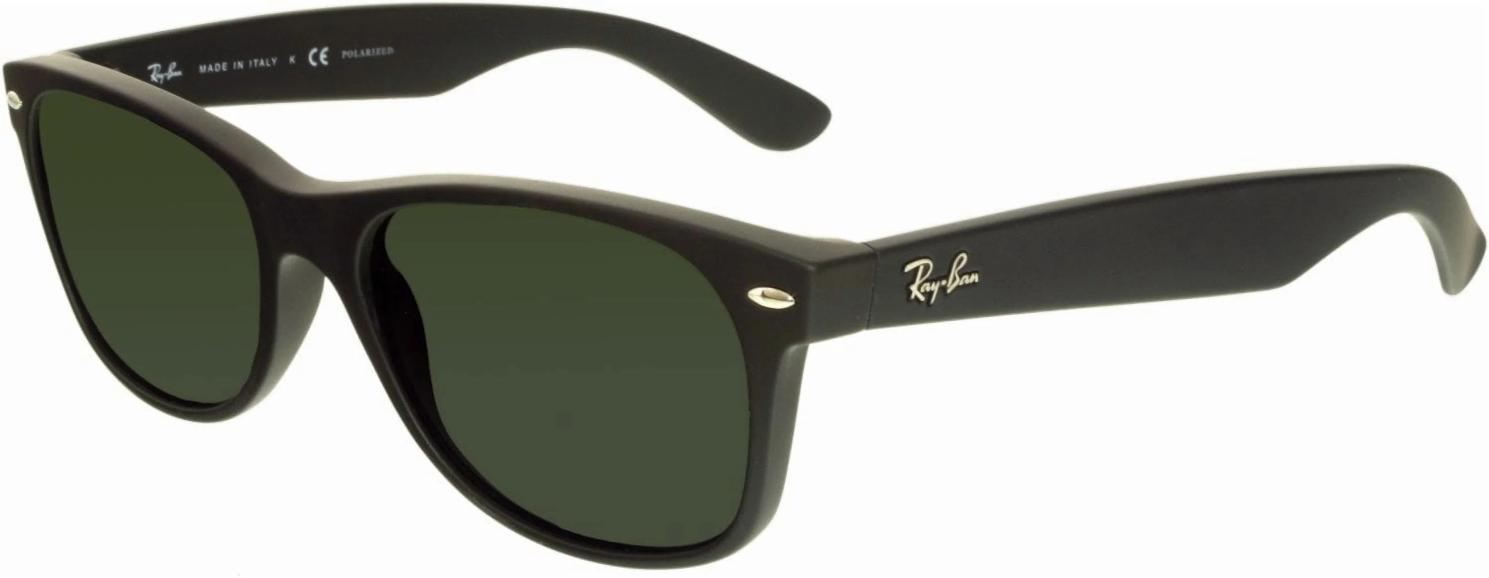 Ray-Ban Men's Polarized New Wayfarer RB2132-622/58-55 Black Oval Sunglasses | Walmart (US)