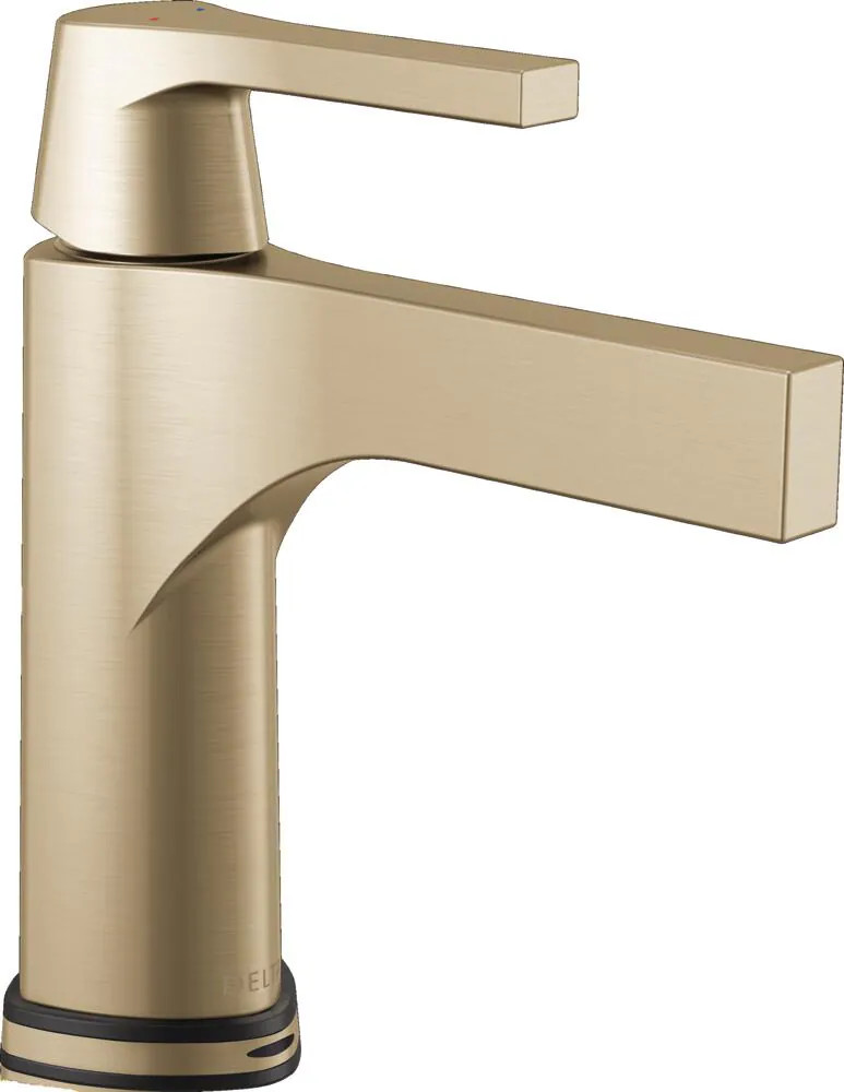 Delta Zura Champagne Bronze 4-in centerset 1-handle WaterSense Mid-arc Residential Handle Bathroom Sink Faucet with Drain with Deck Plate one_size | Lowe's