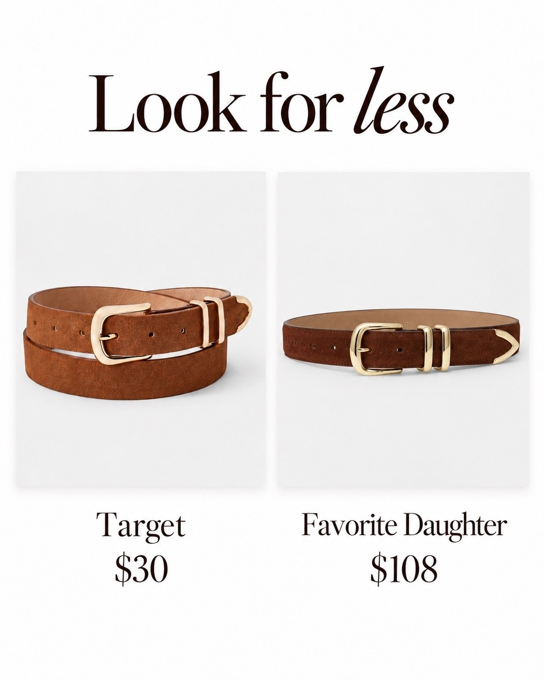 Designer look for less