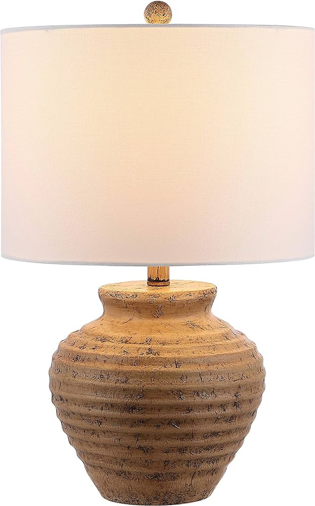 SAFAVIEH Lighting Collection Kamryn Rustic Farmhouse Brown 23-inch Bedroom Living Room Home Offic... | Amazon (US)