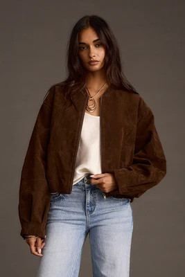 Francia Mocha Vegan Suede Jacket S | 12th Tribe