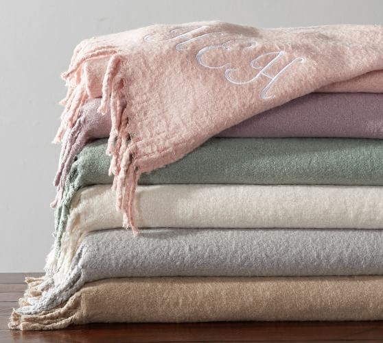 Solid Faux Mohair Oversized Throw | Pottery Barn (US)