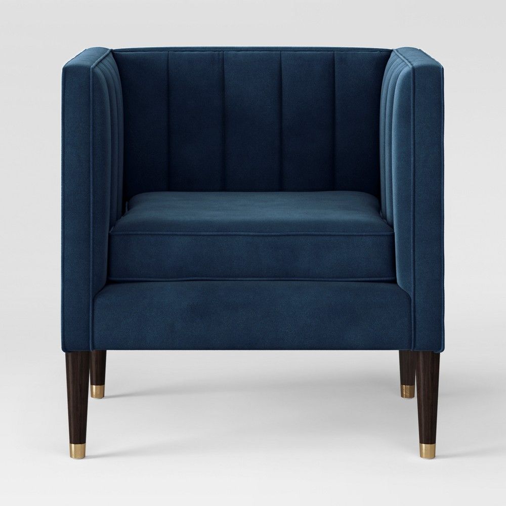 Soriano Channel Tufted Chair Navy Velvet - Project 62 | Target