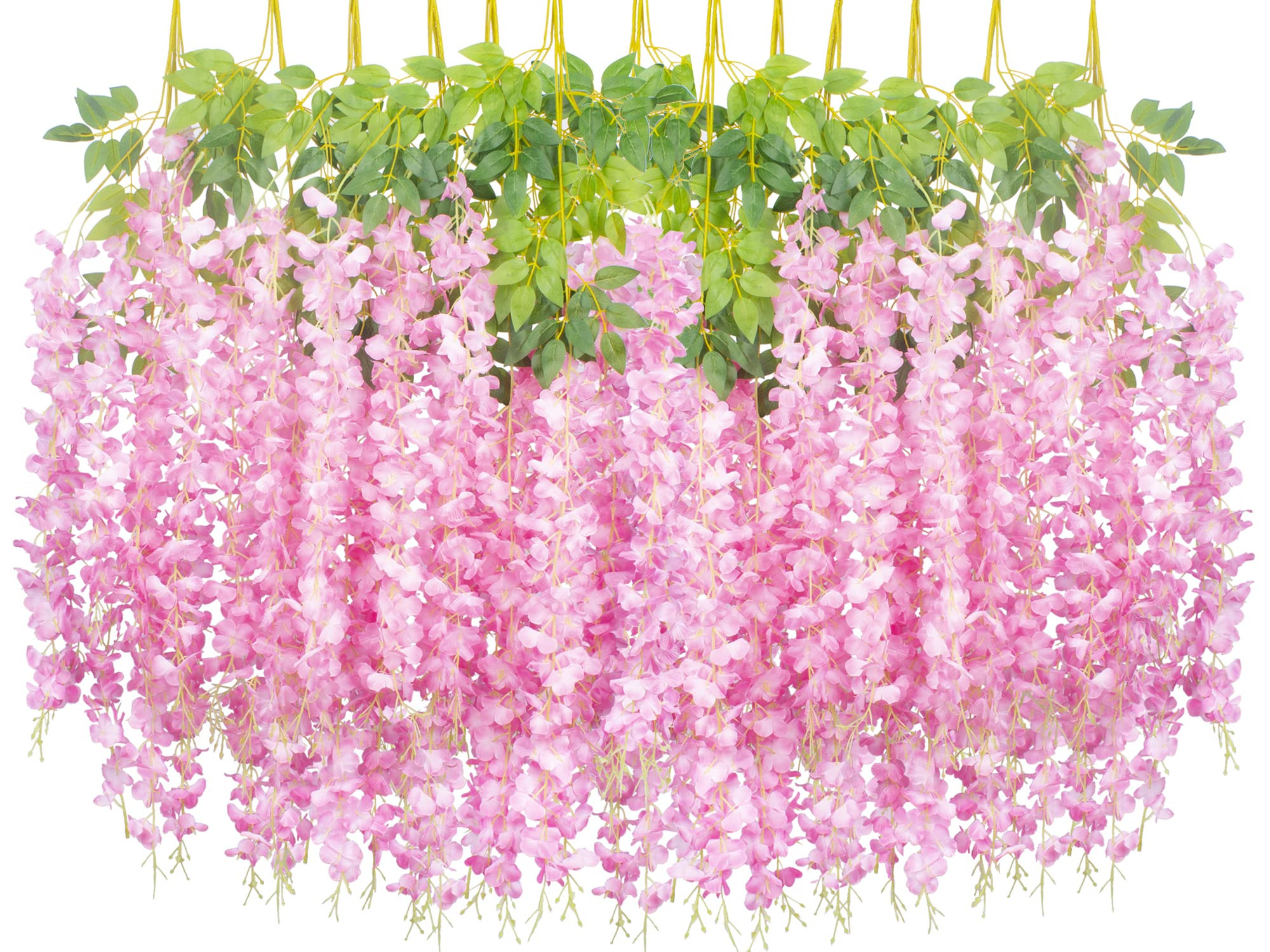 24 Pack Artificial Fake Wisteria Vine Ratta (3.75 Feet) Hanging Garland Silk Flowers String Home ... | Amazon (US)