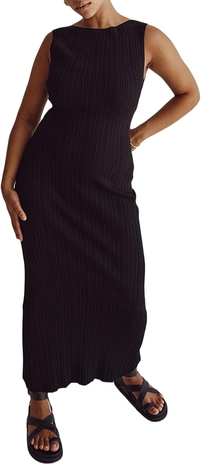 SOOKABEILA Women's Sexy Long Maxi Dress V Neck Backless Slim Fit Pencil Long Dress Bodycon Party ... | Amazon (US)