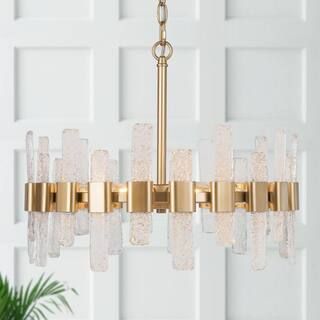 Uolfin Mid-Century Modern Gold Kitchen Island Chandelier, 6-Light Glam Dining Room Ceiling Light ... | The Home Depot