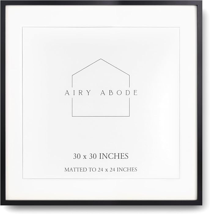 Premium Black Wood Picture Frame 30x30 Matted to 24x24 - Pick Your Size and Color | Amazon (US)