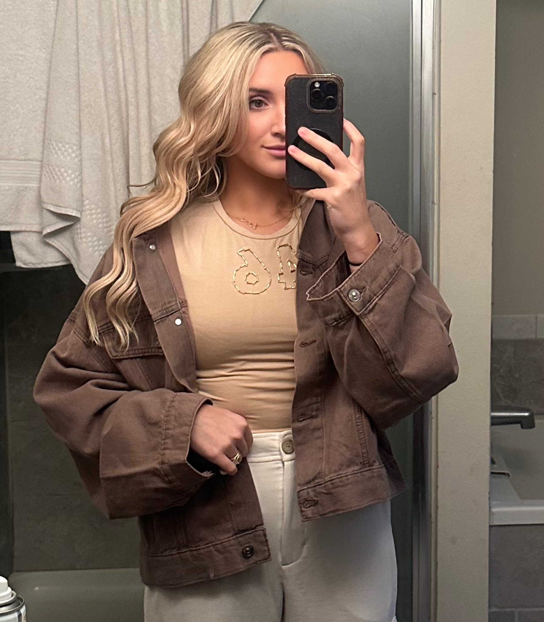 Super cute neutral outfit that I wore to a baseball game last night!! I added the beads to the shirt myself :)

#LTKStyleTip