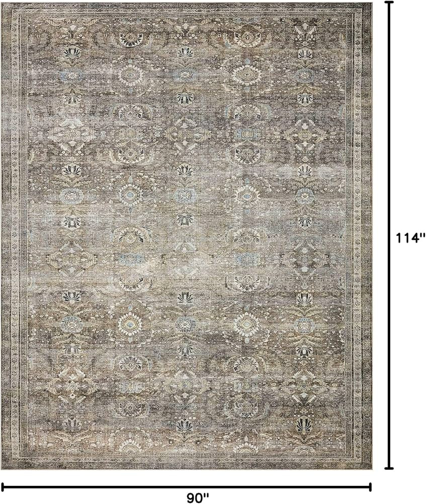Loloi II Layla Collection, LAY-13, Antique/Moss, 7'-6" x 9'-6", .13" Thick, Area Rug, Soft, Durab... | Amazon (US)