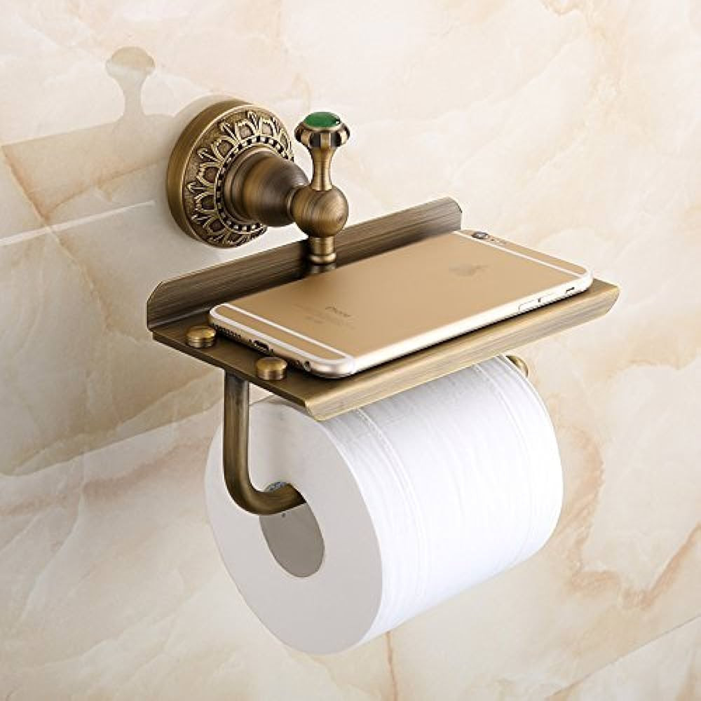 Beelee Bathroom Tissue Holder/Toilet Paper Holder Solid Brass Wall-Mounted Toilet Roll Holder, To... | Amazon (US)