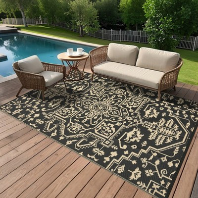 Outdoor Rug Reversible Plastic Straw Rug Outside Outdoor Waterproof Area Rug for Patio Deck Balcony Backyard Picnic Beach | Target
