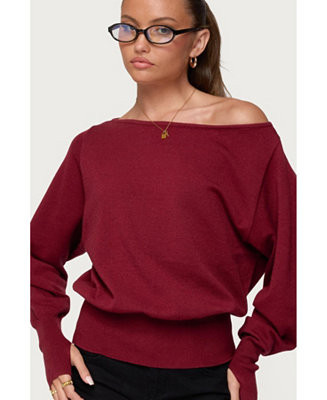 Women's Off Shoulder Oversized Sweater | Macy's