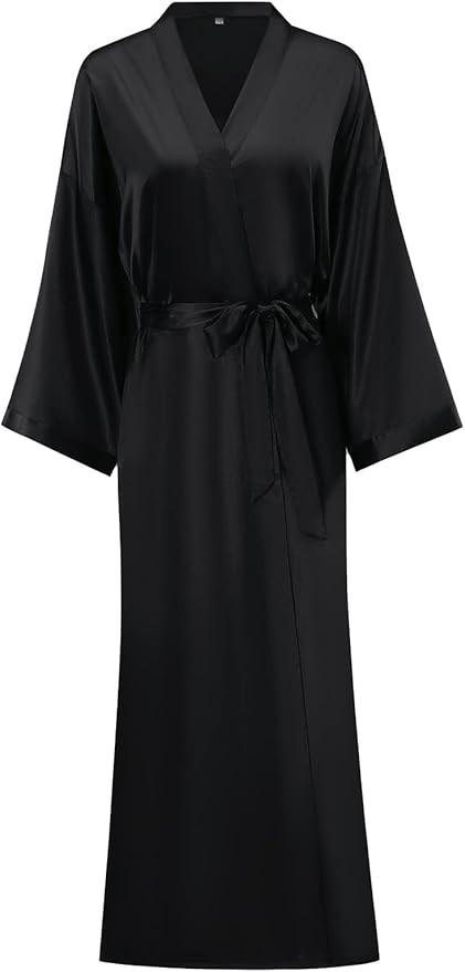 Women's Soft Long Satin Robes Long Silk Robes Full Length Robes Kimonos Silky Bath Robe Dressing ... | Amazon (US)