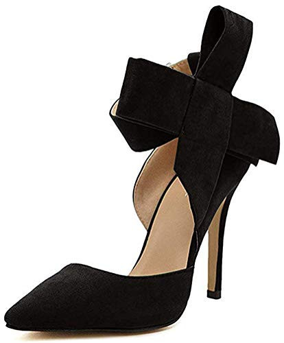 Z&L Fashion Women's Pointy Toe High Heel Stiletto Big Bow Pumps Black Size 8.5 | Amazon (US)