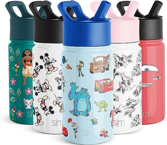 Simple Modern Disney Pixar Kids Water Bottle with Straw Lid | Reusable Insulated Stainless Steel ... | Amazon (US)