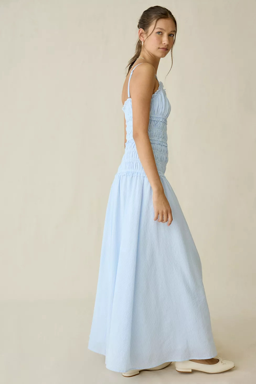Kiss The Sky Cherie Smocked Drop Waist Maxi Dress | Urban Outfitters (US and RoW)