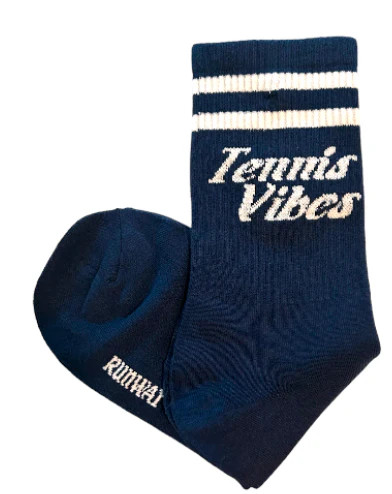 Tennis Vibes Socks - Navy | Runway Athletics